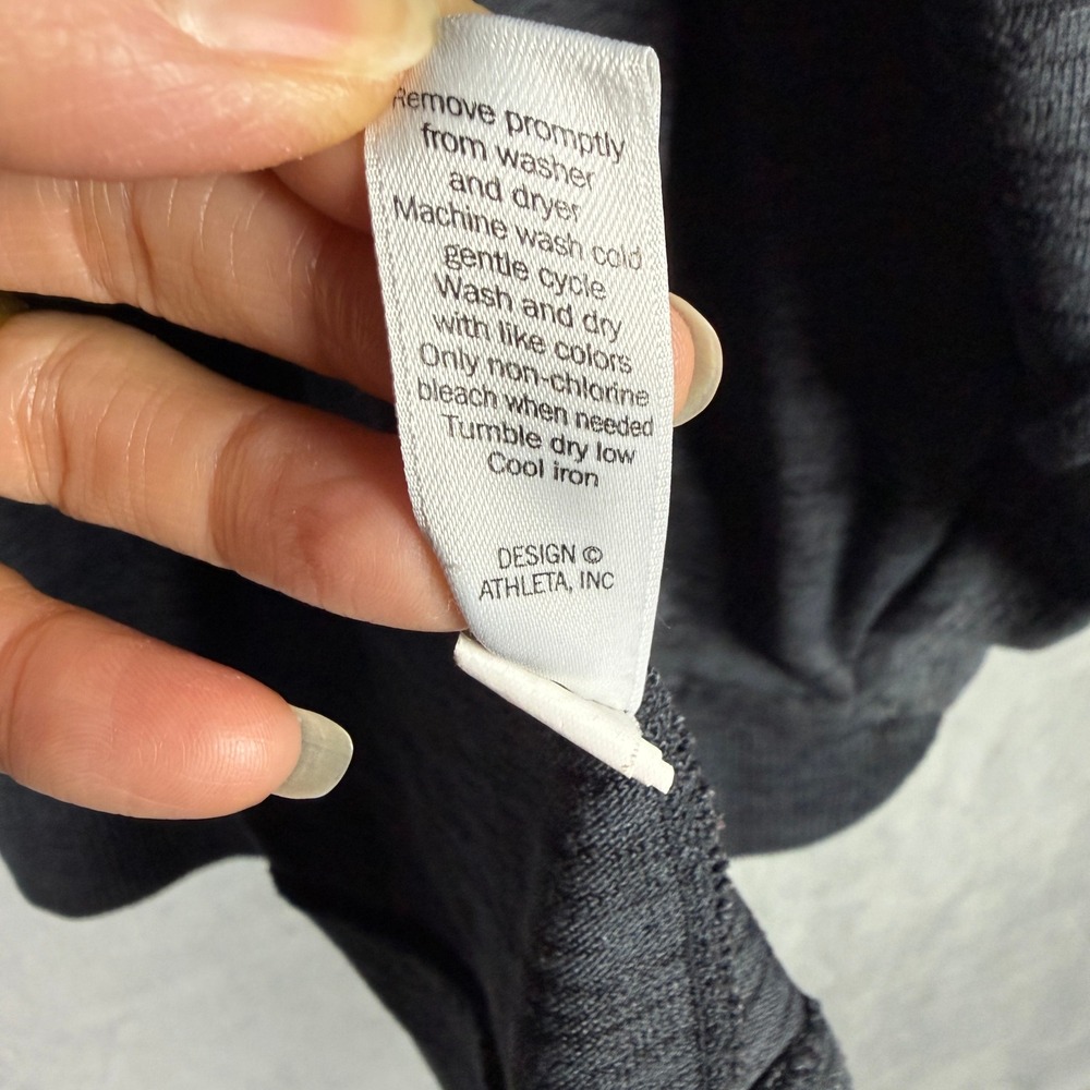 Athleta Heathered Charcoal Grey Hoodie Cardigan Sweater Open Front Size S Preppy - Picture 14 of 14